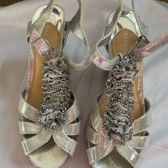 - Gianni bini wedge Platform silver cork Sandal 8.5 - Picture 4 of 16